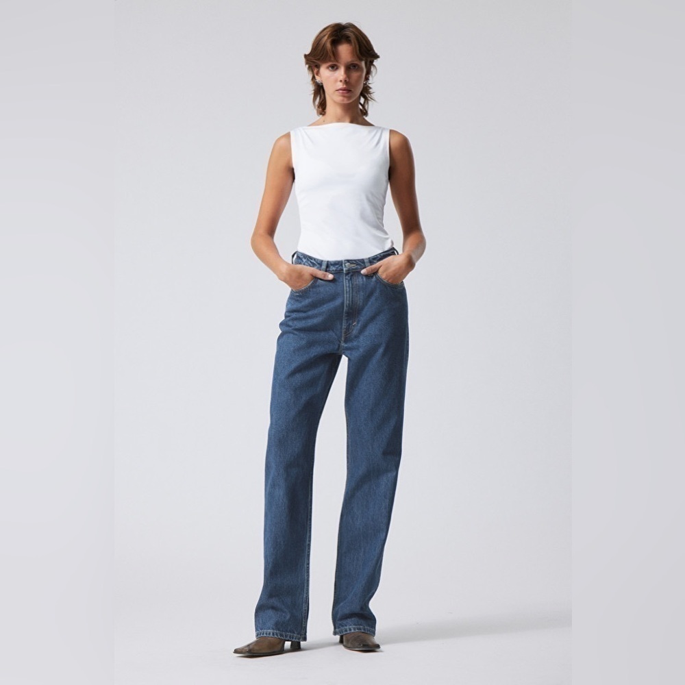 Weekday Rowe Extra High Straight Jeans Nobel Blue 27/30